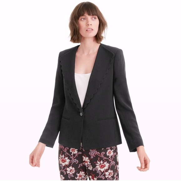 Club Monaco Colema Black Scalloped Jacket - Picture 1 of 7